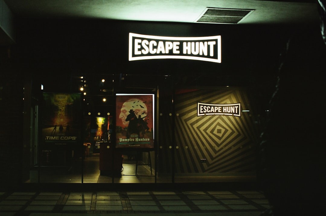 Team solving clues together in an escape room game